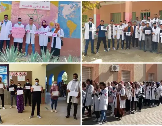 “أنا أستاذ ماشي مجرم”.. “المتعاقدون” يضربون عن العمل تضامنا مع زملائهم المتابعين (صور)