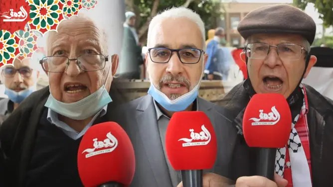 مشاركون في وقفة نصرة لفلسطين بالرباط ينددون بالمنع وتعنيف المحتجين(فيديو)