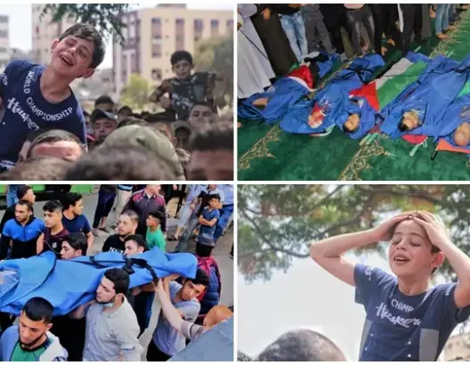 تشييع جثامين شهداء القصف بغزة.. ومشاهد مؤثرة لطفل يلحق بجثمان والده (فيديو وصور)