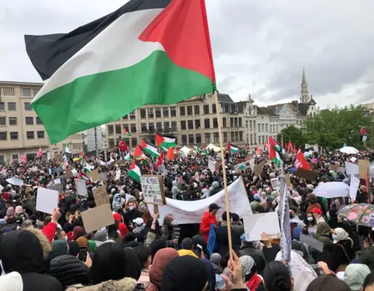 احتجاجات حاشدة ببروكسيل تضامنا مع فلسطين وتنديدا بالصمت الدولي (صور)