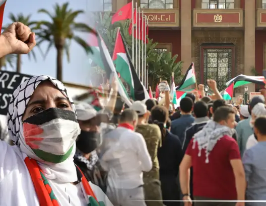 أحرقوا العلم الإسرائيلي.. المئات يحتشدون في وقفة تضامنية مع الشعب الفلسطيني بالرباط(فيديو)
