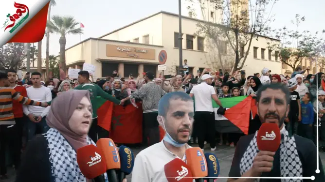 ساكنة وجدة تخرج للتنديد بالعدوان على غزة والقدس وتطالب بالتراجع عن التطبيع