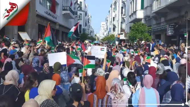 احتجاجات حاشدة بتطوان تضامنا مع غزة ومتظاهرون يطالبون بإسقاط التطبيع (فيديو)