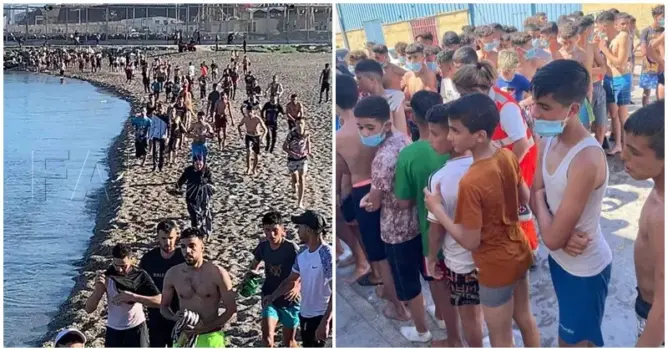 رقم غير مسبوق.. هجرة جماعية لأزيد من 2700 مغربي نحو سبتة واجتماع طارئ بالمدينة (فيديوهات وصور)