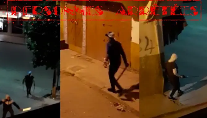 الحاجب.. اعتقال شخصين يحملان أسلحة بيضاء بالشارع العام