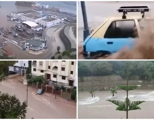 مصرع طفل وجرف سيارات وغرق قوارب صيد .. أمطار غزيرة تُغرق الحسيمة