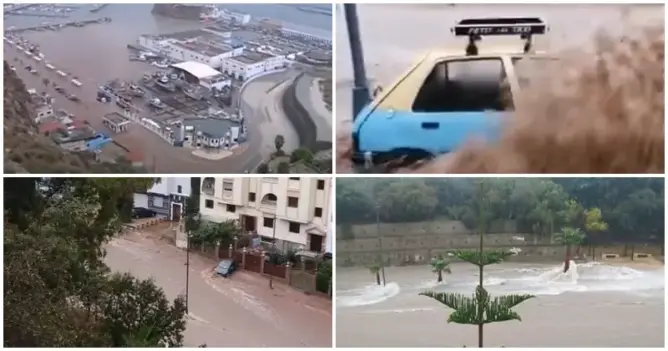 مصرع طفل وجرف سيارات وغرق قوارب صيد .. أمطار غزيرة تُغرق الحسيمة