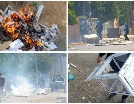 مواجهات وتخريب لصناديق الاقتراع.. الانتخابات الجزائرية على وقع الفوضى (فيديو وصور)