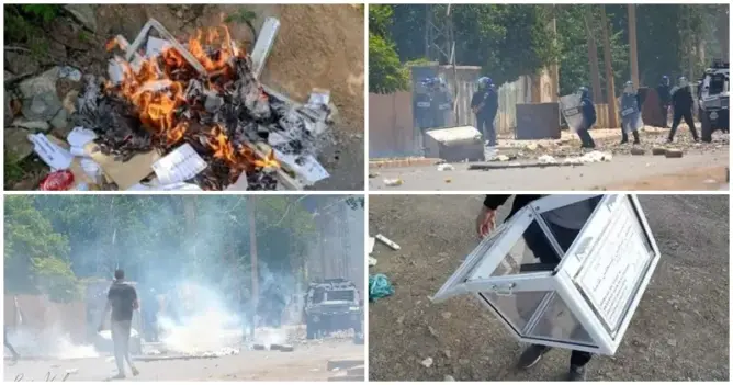 مواجهات وتخريب لصناديق الاقتراع.. الانتخابات الجزائرية على وقع الفوضى (فيديو وصور)