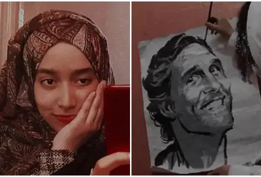 تنقل ملامح المشاهير من الواقع إلى الورق ..  أم الغيثِ إبداعٌ يَنْفجرُ من الهامشِ