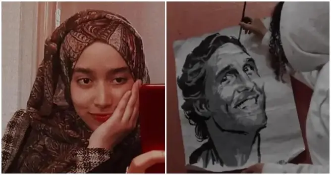 تنقل ملامح المشاهير من الواقع إلى الورق ..  أم الغيثِ إبداعٌ يَنْفجرُ من الهامشِ