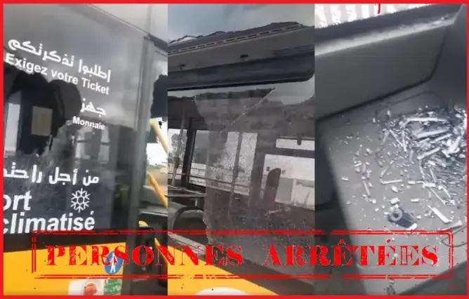 أمن البيضاء يوقف أربعة أشخاص ألحقوا خسائر مادية بحافلة للنقل الحضري 