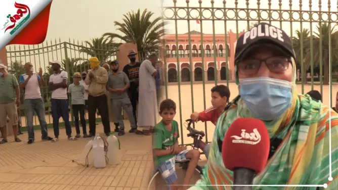 بينهم نساء وأطفال .. العطش يخرج أسرا للإحتجاج باشتوكة أيت باها (فيديو)