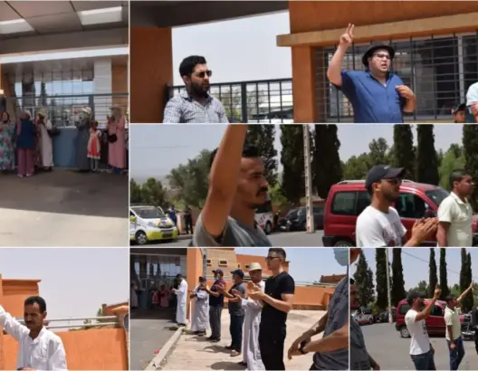 مواطنون يحتجون أمام مستشفى القرب بدمنات ويلوحون بالتصعيد (فيديو)