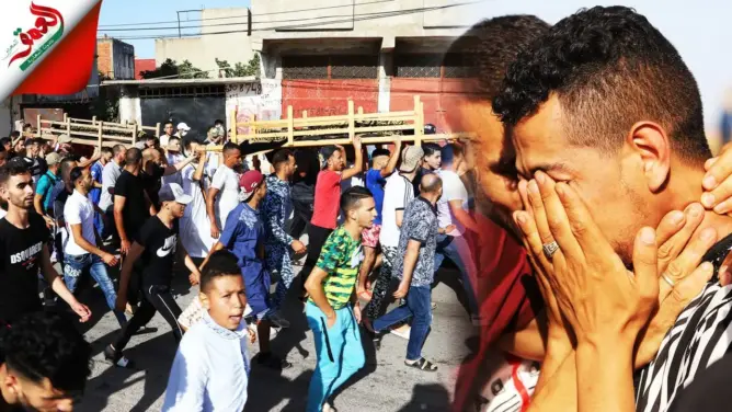 في جو جنائزي مهيب.. تشييع جثمان شقيقين سُحلا من طرف سائق مخمور بطنجة (فيديو)
