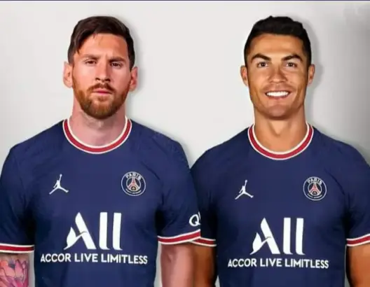 صورة رونالدو وميسي بقميص الـ”PSG” تثير الجدل.. وأمير قطري يغرد: “ممكن”