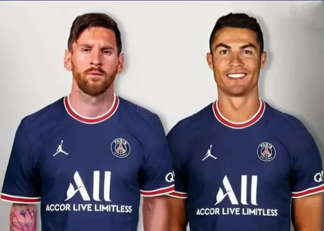 صورة رونالدو وميسي بقميص الـ”PSG” تثير الجدل.. وأمير قطري يغرد: “ممكن”