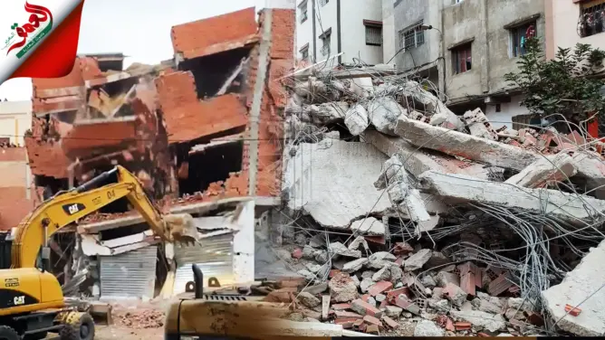 سلطات طنجة تهدم ستة منازل بنيت بدون رخص بمنطقة مسنانة (فيديو)