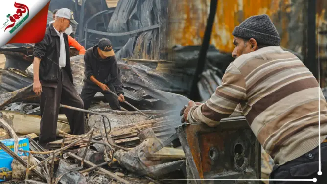 بعد السيطرة على الحريق.. هذه مشاهد مؤلمة من حريق “سوق الكلب” بسلا (فيديو)