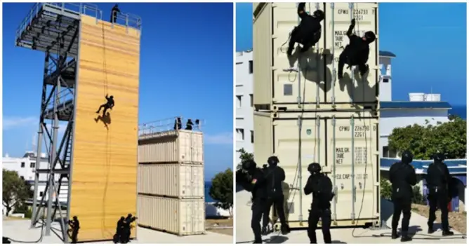 الجيشان المغربي والأمريكي ينفذان تدريبا عسكريا للإنزال السريع من برج قرب طنجة