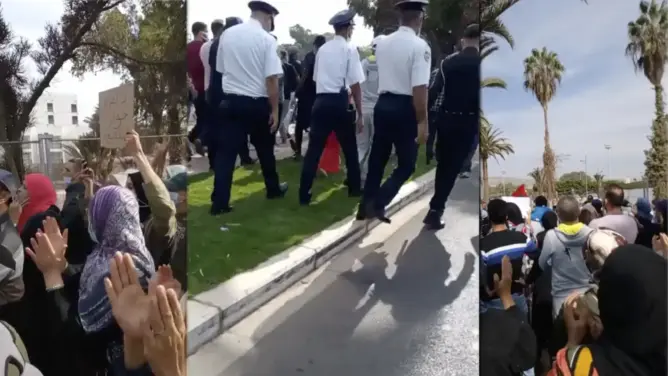 احتجاجات بمدن مغربية ضد “جواز التلقيح”.. والأمن يفض وقفة أمام البرلمان (فيديو)