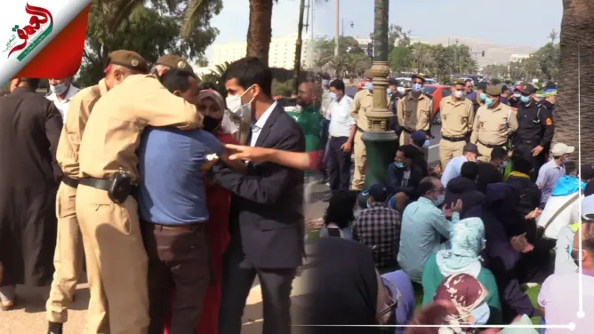 أمن أكادير يفض وقفة رافضين لجواز التلقيح