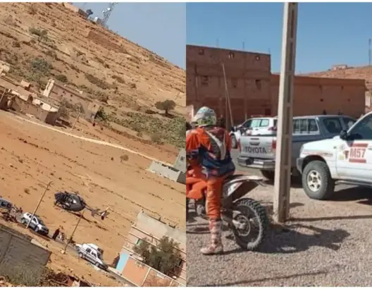 مروحية تنقل سائحا فرنسيا تعرض لحادثة سير بضواحي سيدي إفني