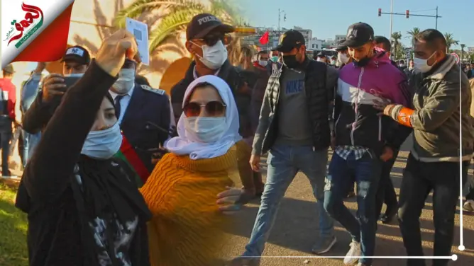 الأمن يشن حملة اعتقالات في صفوف المشاركين في احتجاجات رافضة لجواز التلقيح بالرباط(فيديو)