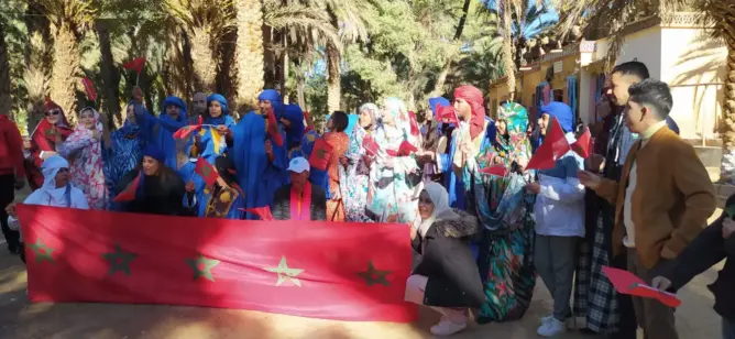 منظمة الكشفية أشبال المغرب فرع بنسليمان تُخلد ذكرى المسيرة الخضراء بين كتبان رمال مرزوگة