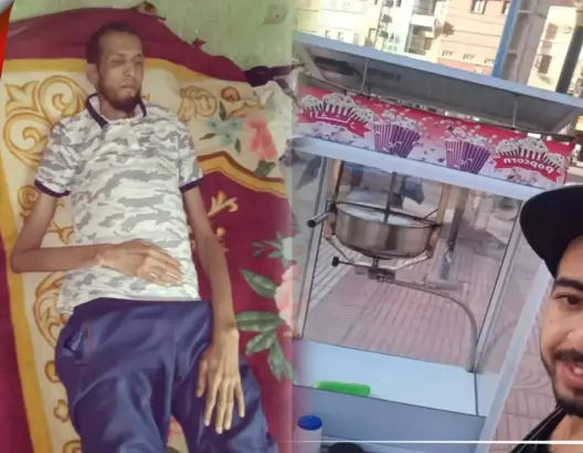 يبيع “الفشار”.. شاب مغربي يطمح إلى جمع 30 مليون سنتيم لعلاج صديقه (صور)