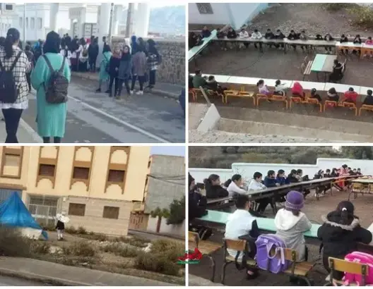 هزات جديدة بالحسيمة تثير الهلع.. تلاميذ يغادرون المدارس وسكان ينصبون الخيام (صور)