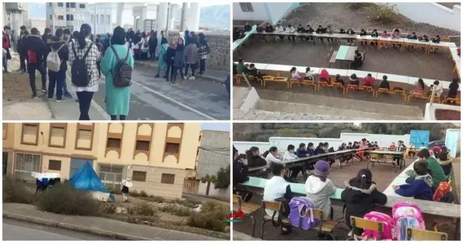 هزات جديدة بالحسيمة تثير الهلع.. تلاميذ يغادرون المدارس وسكان ينصبون الخيام (صور)