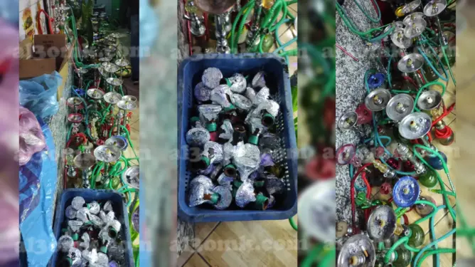 مداهمات ليلية لمقاهي الشيشة بطنجة تنتج عن حجز المئات من النرجيلات(صور)