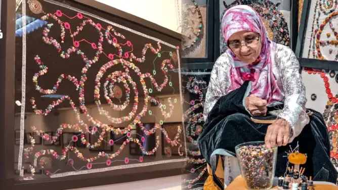 خديجة بوكرين.. فنانة عصامية بعمر الـ74 تبدع لوحات بـ”الأزرار” في فاس (فيديو)