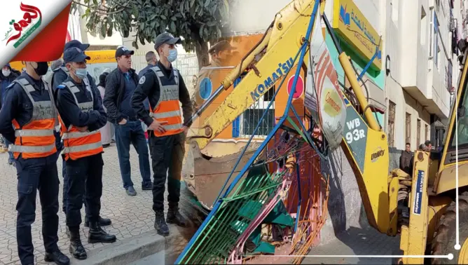 السلطات تقود حملة لتحرير الملك العمومي بعين السبع بالدار البيضاء (فيديو)