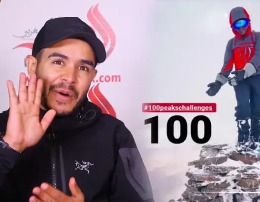 كلفه 13 مليون.. لأول مرة متسلق مغربي يحقق تحديه ويصل إلى 100 قمة جبلية بالمغرب