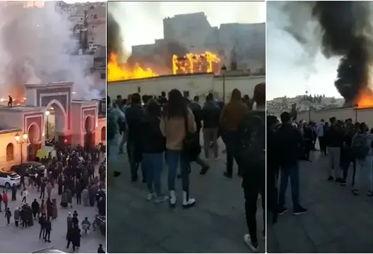 حريق مهول يأتي على سوق الرصيف بالمدينة القديمة لفاس (فيديو)