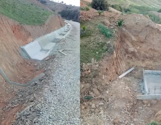 قرويّون يفضحون “غش” مقاولة في إنجاز طريق لفك العزلة عنهم ويطالبون عامل الخميسات بالتدخل