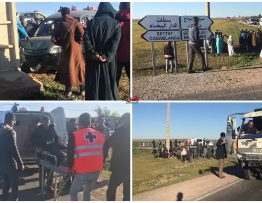 حادثة سير خطيرة بين سطات والبروج تودي بحياة فتاة وإصابة أخرى بجروح  (صور)