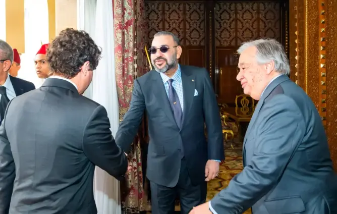 ملك المغرب والأمين العام للأمم المتحدة