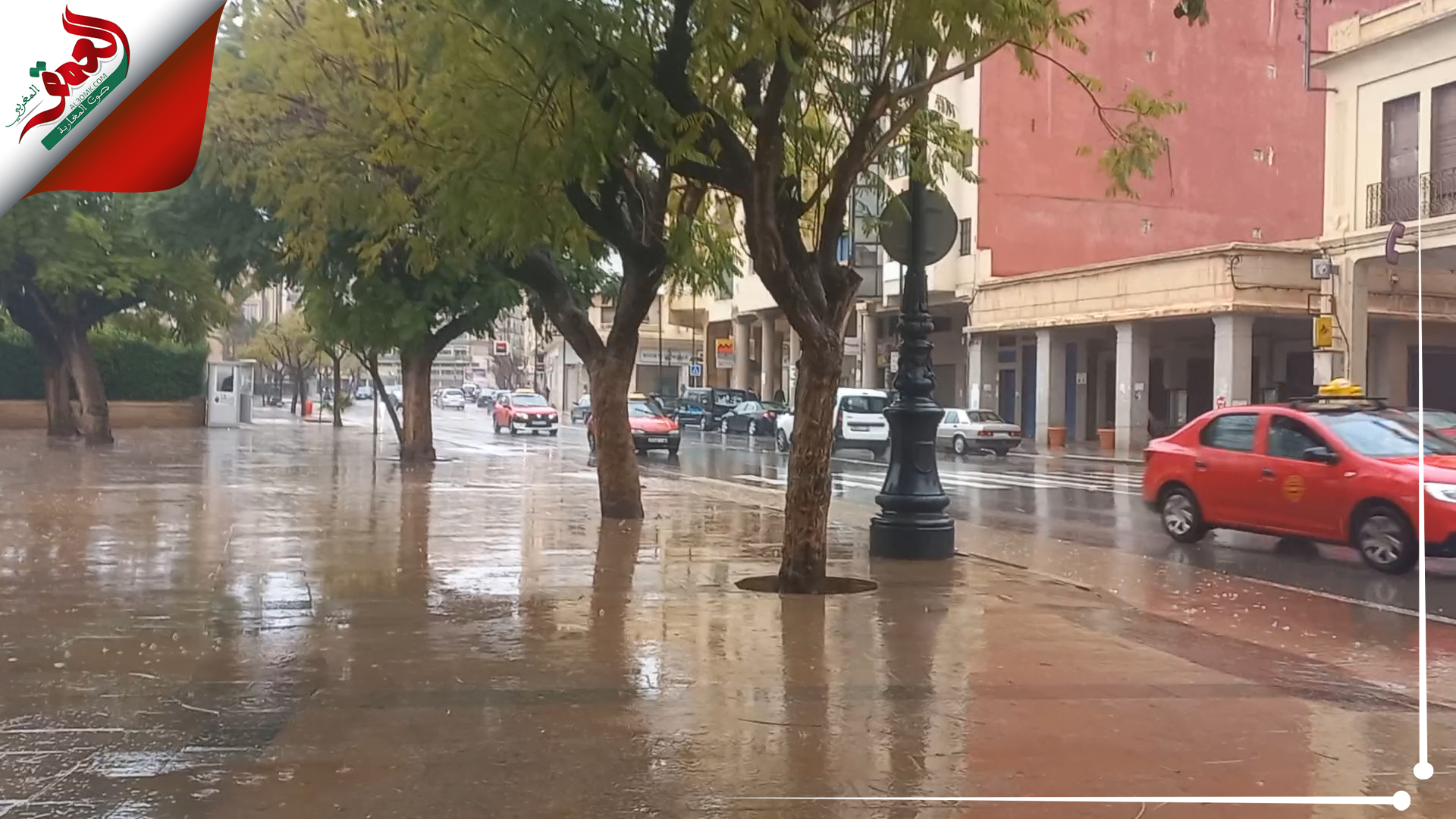 بعد عاصفة رملية قوية.. أمطار غزيرة بمدينة وجدة
