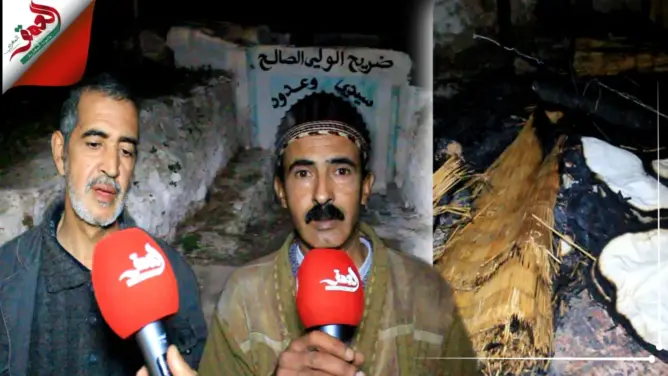 مجهولون يحرقون منتزه ضريح “سيدي وعدود” بأزمور ومتضررون يعددون خسائرهم (فيديو)
