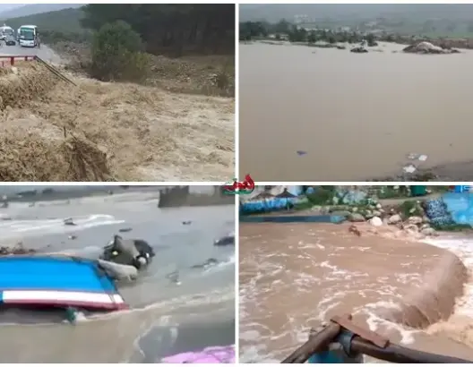 السيول تغمر مدنًا بالشمال وتقطع الطريق بين تطوان وشفشاون والحسيمة (صور)