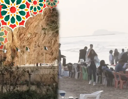 على بُعد أمتار من الحدود الجزائرية.. مغاربة يختارون الإفطار على شاطئ السعيدية