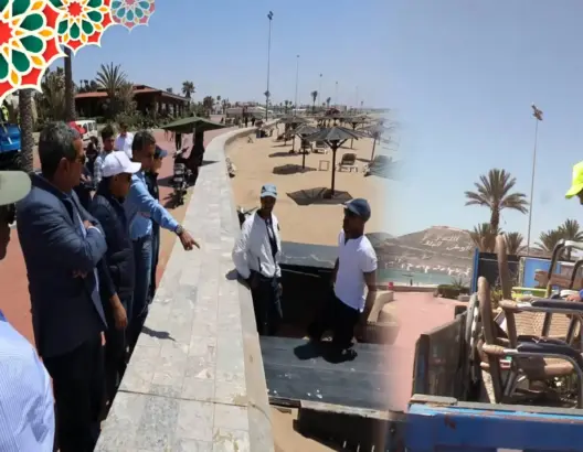 أكادير .. إطلاق حملة واسعة لتحرير الملك العمومي بشاطئ المدينة (فيديو)