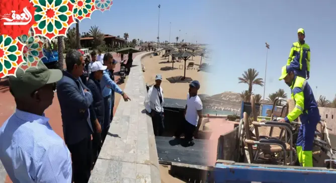 أكادير .. إطلاق حملة واسعة لتحرير الملك العمومي بشاطئ المدينة (فيديو)