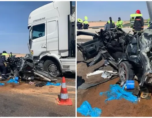 وفاة زوجين وطفلهما في حادثة سير مروعة بالطريق السيار مراكش-أكادير (صور)
