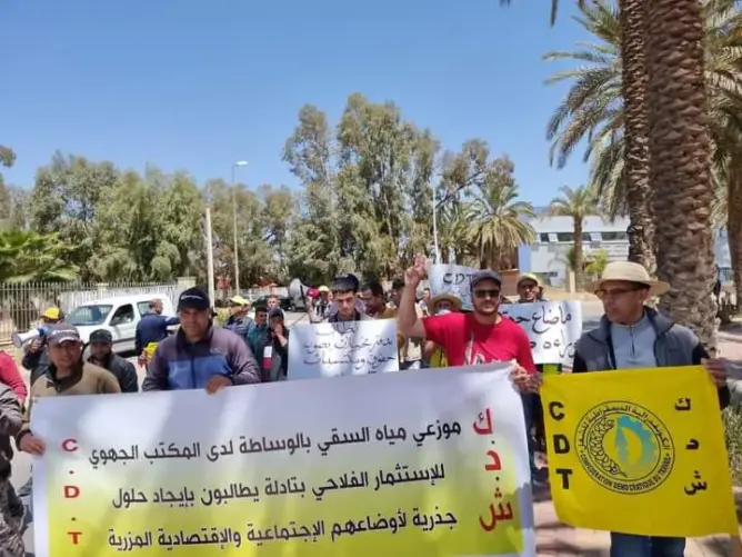 موزعو مياه الري يحتجون بالفقيه بنصالح