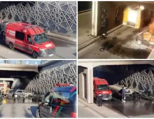 أحدهما جمركي.. مصرع شخصين في احتراق سيارة داخل ممر تحت أرضي بطنجة