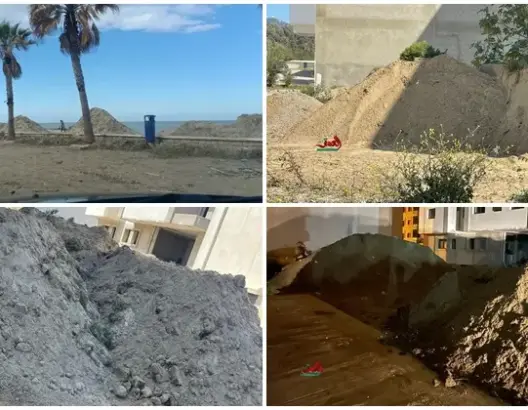 مطالب إلى رئيس جماعة مرتيل بالتحقيق في اختفاء أكوام من رمال الشاطئ (صور)